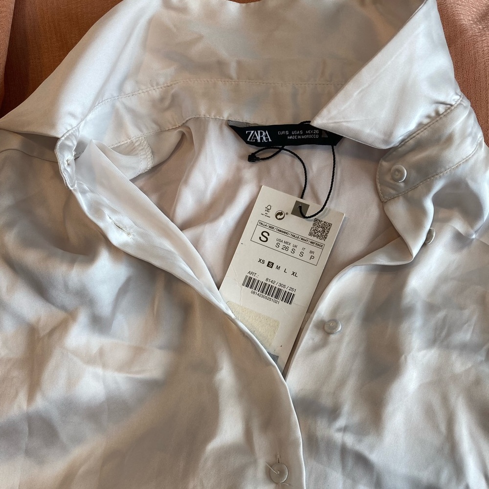 Zara Blouse Button Up Small NWT